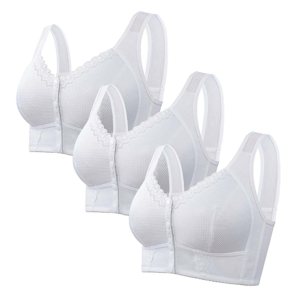JOFOW advocatey Bra Adjusting Bra Bras for Older Women moona Bra - Front Closure Breathable Bra for Seniors (4-W1-3pcs,48)