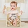 Aifawile Baby Boy Fall Outfits Long Sleeve Letter Print Romper Shirt Checkerboard Pants Hat Sets Newborn Boy Winter Clothes (Beige little Dude, 12-18 Months) view 2