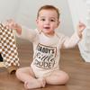 Aifawile Baby Boy Fall Outfits Long Sleeve Letter Print Romper Shirt Checkerboard Pants Hat Sets Newborn Boy Winter Clothes (Beige little Dude, 12-18 Months) view 3