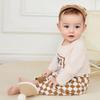 Aifawile Baby Boy Fall Outfits Long Sleeve Letter Print Romper Shirt Checkerboard Pants Hat Sets Newborn Boy Winter Clothes (Beige little Dude, 12-18 Months) view 4