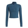 HGps8w Workout Shirts for Women Quick Dry Long Sleeve Crop Tops Slim Fit Running Athletic Sports T Shirt with Thumb Hole view 2