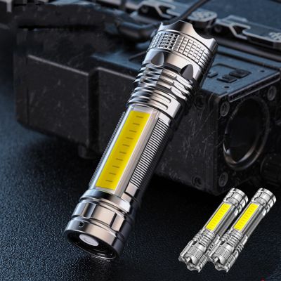2 Pcs LED Flashlight with 3 Lighting Modes High Powered 300 Lumens Bright Flashlight Long Range Light Zoomable Water-Proof Flash Lights USB Recharge Flash Light for Outdoor, Camping, Hiking