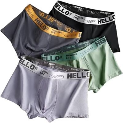Anomocia 4Pcs Mens Cotton Underwear Boxer Briefs Breathable and Soft Underwear for Men