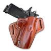 Leather Pancake OWB Belt Holster Open Top Fits 1911 DS Prodigy 5-inch, Right Hand Draw, Brown Color #1659# view 1