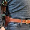 Leather Pancake OWB Belt Holster Open Top Fits 1911 DS Prodigy 5-inch, Right Hand Draw, Brown Color #1659# view 2