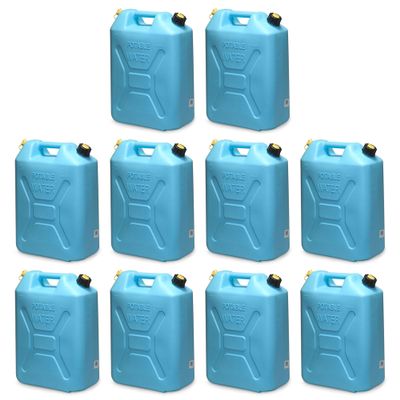 Scepter Water Can with Easy-Pour Spout for Camping/Emergency/Off-Road, 5 Gallon, Blue