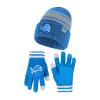 Ultra Game NFL Official Adults Super Soft Winter Beanie Knit Hat with Extra Warm Touch Screen Gloves, Detroit Lions, Team Color, 1SIZE view 1