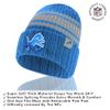 Ultra Game NFL Official Adults Super Soft Winter Beanie Knit Hat with Extra Warm Touch Screen Gloves, Detroit Lions, Team Color, 1SIZE view 2