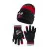 Ultra Game NFL Official Youth Super Soft Team Stripe Winter Beanie Knit Hat with Extra Warm Touch Screen Gloves, Atlanta Falcons, Team Color, 1SIZE view 1