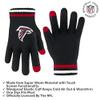 Ultra Game NFL Official Youth Super Soft Team Stripe Winter Beanie Knit Hat with Extra Warm Touch Screen Gloves, Atlanta Falcons, Team Color, 1SIZE view 3