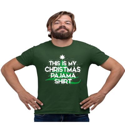 Go All Out Small Forest Green Mens This is My Christmas Pajama Shirt T-Shirt