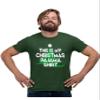 Go All Out Small Forest Green Mens This is My Christmas Pajama Shirt T-Shirt view 1