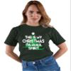 Go All Out Small Forest Green Mens This is My Christmas Pajama Shirt T-Shirt view 2