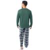 Fruit of the Loom Men's Jersey Knit Top and Flannel Pant Pajama Sleep Set, Green/Navy Plaid, X-Large view 2