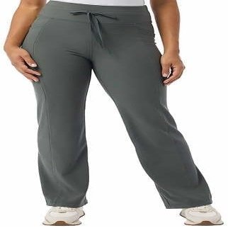 32 Degrees Wide Leg Pants Woman - Ribbed Semi-Flare Pant - Yoga Pants for Women (Green, S), Small