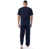 Fruit of the Loom Men's Broadcloth Short Sleeve Top and Long Pants Pajama Set, Navy Blue, Medium view 2