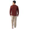 Fruit of the Loom Men's Jersey Knit Top and Flannel Pant Pajama Sleep Set, Red/Khaki Plaid, Small view 2