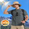 MAGCOMSEN Mens UV Fishing Shirts Short Sleeve Cooling Breathable Lightweight Outdoor Shirts Safari Hiking Camp Casual Dark Grey S view 2