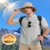 MAGCOMSEN Mens UV Protection Fishing Shirts SPF 50+ Cooling Quick Dry Button Down Short Sleeve Shirts Hiking Safari Travel Work Light Grey XL view 2