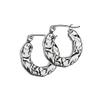 20GA 316L Stainless Steel Hammered Hoop Earrings, Sold as a Pair (Silver Tone) view 1