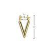 20GA 316L Stainless Steel Triangle Shaped Hoop Earrings, Sold as a Pair (Gold Tone) view 2