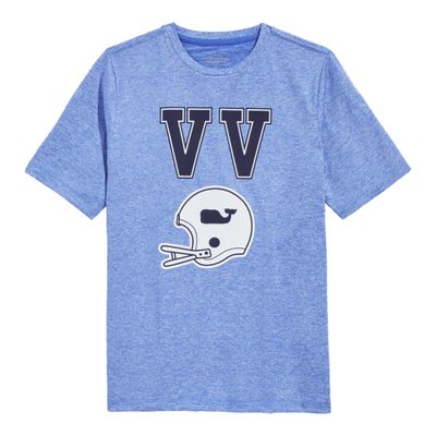 Vineyard Vines Boys' VV Helmet Short-Sleeve Harbor Tee, Spinnaker Heather, 2T