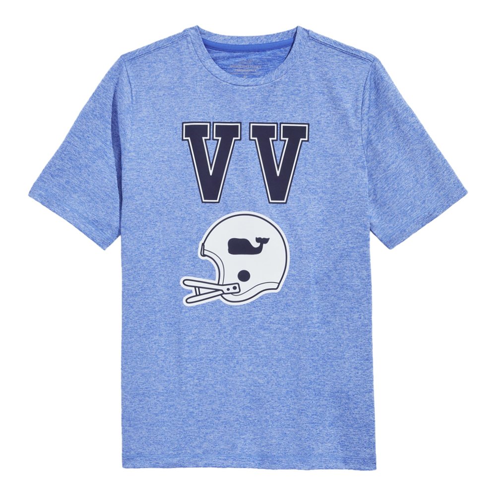 Vineyard Vines Boys' VV Helmet Short-Sleeve Harbor Tee, Spinnaker Heather, 2T