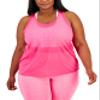 Ideology Womens Plus Fitness Sport Tank Top Pink 2X view 1