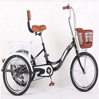 GRDDBZA Adult Tricycle - 3 Wheel Bikes for Adults Shopping Tricycle for Adult Seniors Women Men 1 Speed 3-Wheel Bike Trike with Shopping Basket Three Wheeled Recumbent Bicycle