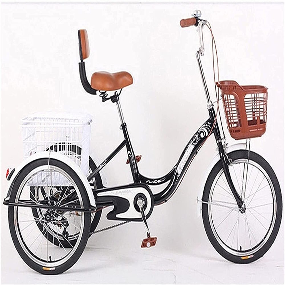 GRDDBZA Adult Tricycle - 3 Wheel Bikes for Adults Shopping Tricycle for Adult Seniors Women Men 1 Speed 3-Wheel Bike Trike with Shopping Basket Three Wheeled Recumbent Bicycle