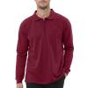 T.Chilyn Mens Polo Shirts with Pocket, Long Sleeve Big and Tall Polo Shirts for Men, Cotton Blend Performance Casual Stylish Lightweight Collared Men's Golf Shirts for Daily (Wine Red, 4XL) view 1