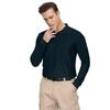 T.Chilyn Pocket Polo Shirts for Men, Cotton Blend Mens Long Sleeve Polo Shirts with Collar, Moisture Wicking Performance Navy Blue Golf Polos, Casual Stylish Golf Shirts for Men (Navy, L) view 2