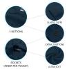 T.Chilyn Pocket Polo Shirts for Men, Cotton Blend Mens Long Sleeve Polo Shirts with Collar, Moisture Wicking Performance Navy Blue Golf Polos, Casual Stylish Golf Shirts for Men (Navy, L) view 4