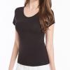 2PCS T-Shirt with Built-in Bra Women Workout Yoga Tops Short Sleeve Padded Bras Soft Pajama Plus Size Athletic Shirts view 4