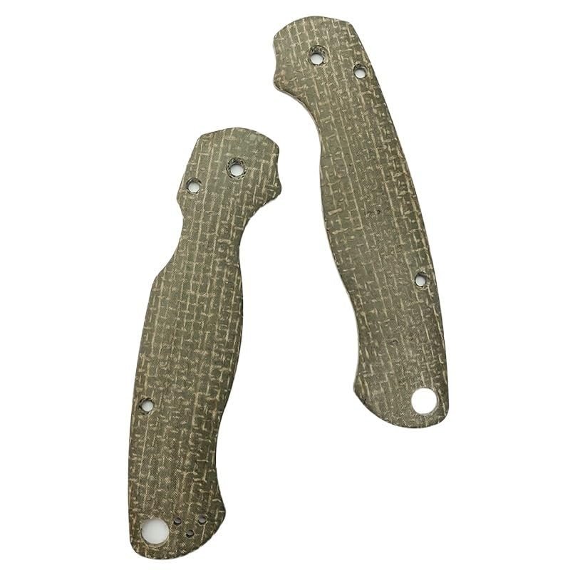 Echeson 1 Pair Custom Scales Fits for Paramilitary 2 C81, Micarta Knife Handle Patch DIY Replacement Accessory(Brown)