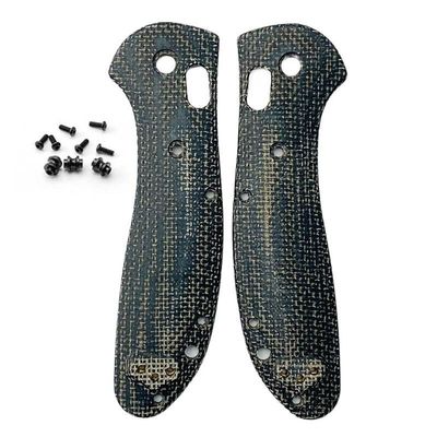 1 Pair Micarta Scales Fit for Griptilian 550 551, Custom Handle Patch with 3 Sets Screws DIY Replacement Accessory