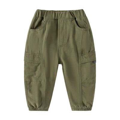 Toddler Baby Boys Khaki Cargo Pants Elastic Waist Pull on School niform Hiking Pants Stretch Twill (AG, 2-3 Years)