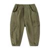Toddler Baby Boys Khaki Cargo Pants Elastic Waist Pull on School niform Hiking Pants Stretch Twill (AG, 2-3 Years) view 1