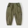 Toddler Baby Boys Khaki Cargo Pants Elastic Waist Pull on School niform Hiking Pants Stretch Twill (AG, 2-3 Years) view 2