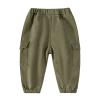 Toddler Baby Boys Khaki Cargo Pants Elastic Waist Pull on School niform Hiking Pants Stretch Twill (AG, 2-3 Years) view 4
