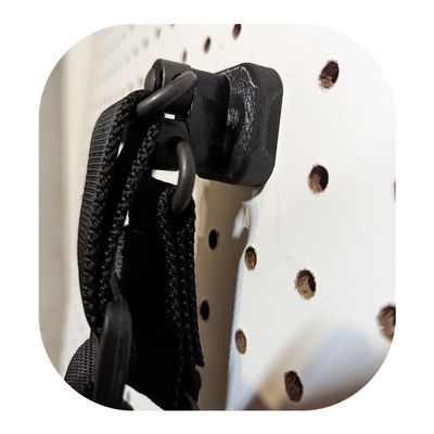 Hammy3DPrints QD Cup Sling Mount - Pegboard/Skadis/etc. | Gear Holder Storage Rack (Vault Tek, Dual Cup)