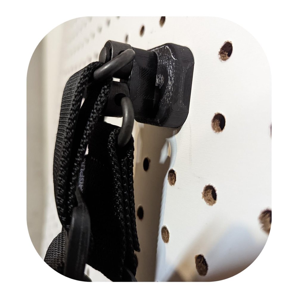 Hammy3DPrints QD Cup Sling Mount - Pegboard/Skadis/etc. | Gear Holder Storage Rack (Vault Tek, Dual Cup)