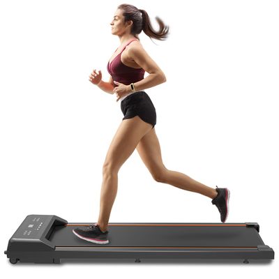 ANTSKU Walking Pad Treadmill, 2.5HP Quiet Under Desk Treadmill for Home Office, 2 in 1 Portable Walking Treadmill with Remote Control, 12 Preset Programs, 265 Lb Capacity, LED Display, Black&Orange