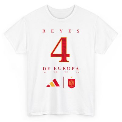NineFit Basics Spain Champions 2024 ADULT Shirt Euro Reyes de Europa 4 Soccer Espaa Jersey Campeon Winners | Unisex T-shirt (US, Alpha, X-Large, Regular, Regular, White)