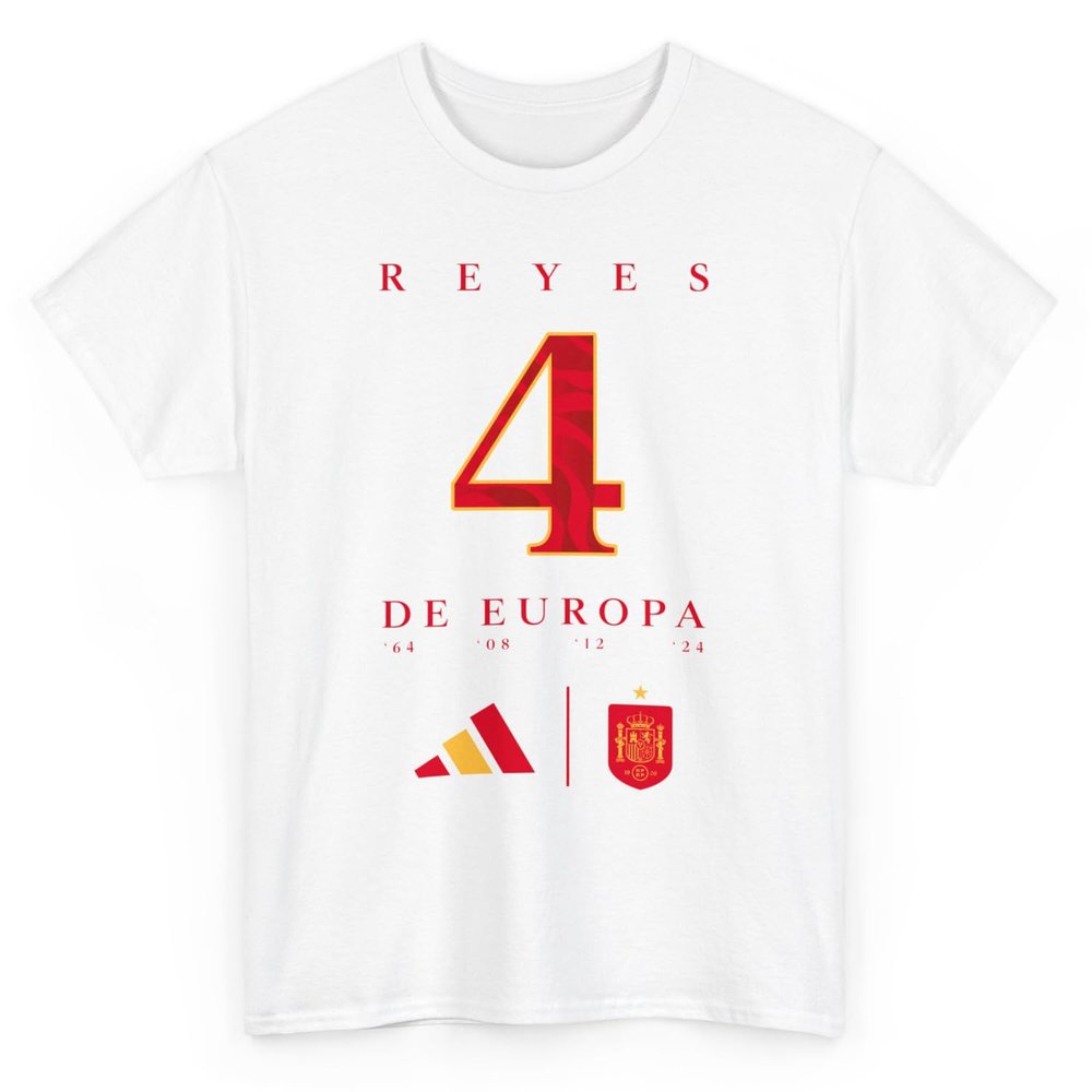 NineFit Basics Spain Champions 2024 ADULT Shirt Euro Reyes de Europa 4 Soccer Espaa Jersey Campeon Winners | Unisex T-shirt (US, Alpha, X-Large, Regular, Regular, White)