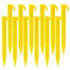 Moicstiy12 Pack Plastic Tent Stakes, 5.7 Inch Yellow Durable Garden Landscape Stakes Tent Spikes for Camping, Gardening, Outdoor Beach view 1