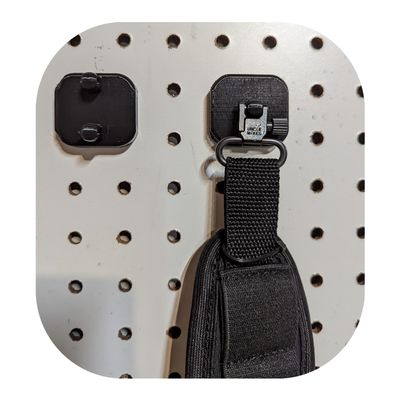 Hammy3DPrints Swivel Stud Sling/Bipod Mount - Pegboard/Skadis/etc. | Gear Holder Storage Rack (Squarelok, Dual Stud)