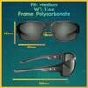 Flying Fisherman Reefline Polarized Wrap Sunglasses, Matte Black Frame/Smoke Lens, Medium view 3