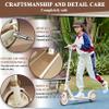 GLDDFDG Kick Scooter for Ages 6+, Kid, Teens & Adults, 8IN Solid Tires Big Wheels for Kids, 3 Handle height Adjustable Levels, for Riders 330 lbs, with Double Braking System, Foldable Scooter,White view 4