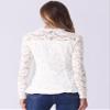 Allegra K Lace Tops for Women's Square Neck Long Sleeve Stertch Elegant Casual Peplum Blouse Top X-Small White view 2